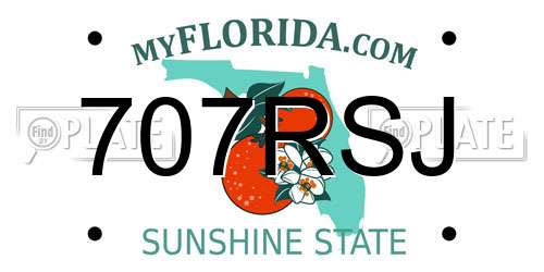 707RSJ Florida License Plate