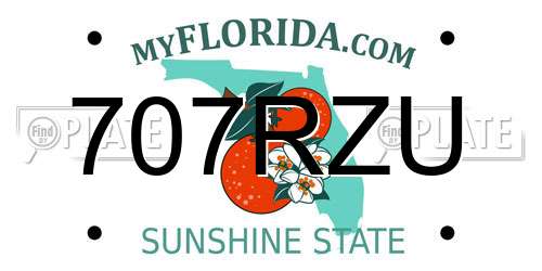707RZU Florida License Plate