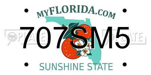 707SM5 Florida License Plate
