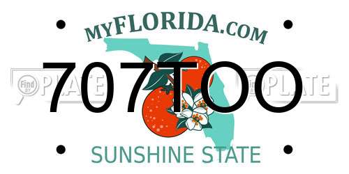 707TOO Florida License Plate