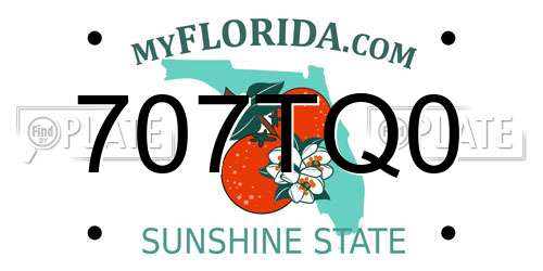 707TQ0 Florida License Plate