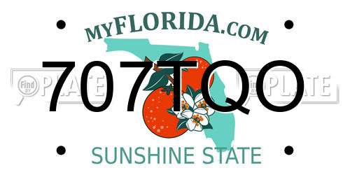 707TQO Florida License Plate