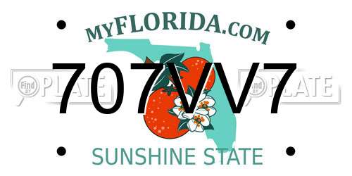 707VV7 Florida License Plate