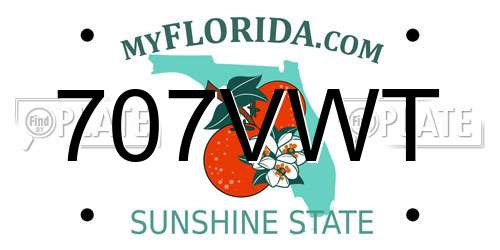 707VWT Florida License Plate