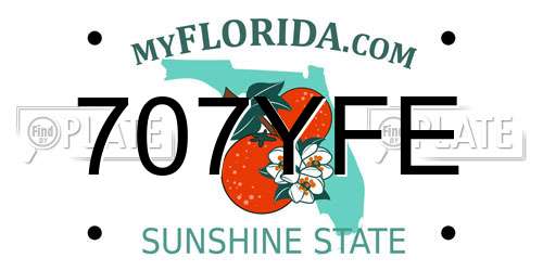 707YFE Florida License Plate