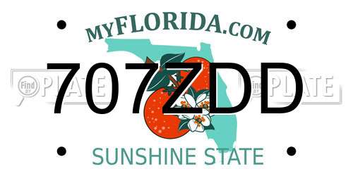 707ZDD Florida License Plate