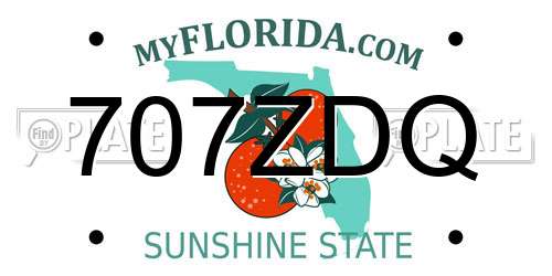 707ZDQ Florida License Plate