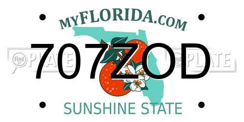 707ZOD Florida License Plate