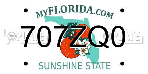 707ZQ0 Florida License Plate