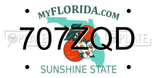 707ZQD Florida License Plate