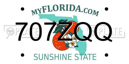 707ZQQ Florida License Plate