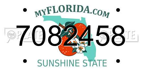 7082458 Florida License Plate