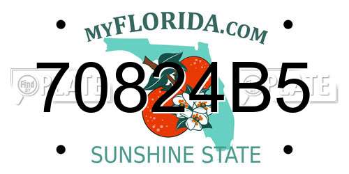 70824B5 Florida License Plate