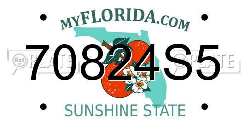 70824S5 Florida License Plate