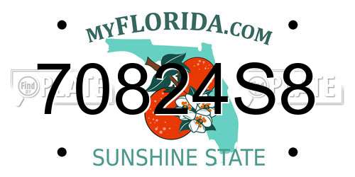 70824S8 Florida License Plate