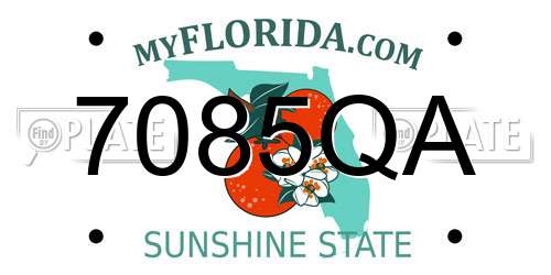 7085QA Florida License Plate
