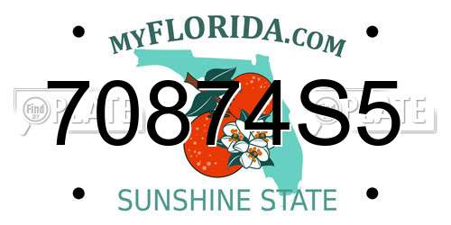 70874S5 Florida License Plate