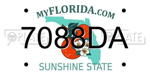 7088DA Florida License Plate
