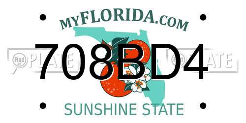 708BD4 Florida License Plate