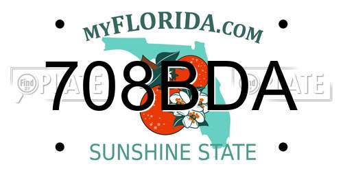 708BDA Florida License Plate