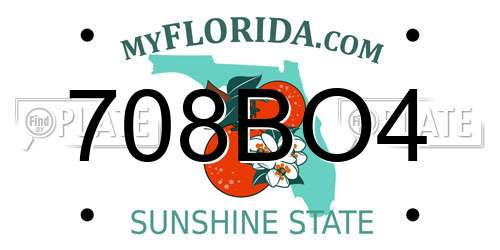 708BO4 Florida License Plate