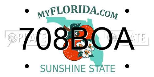 708BOA Florida License Plate