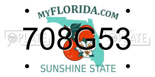708G53 Florida License Plate