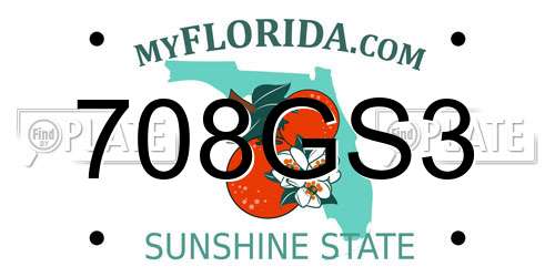708GS3 Florida License Plate