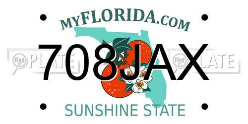 708JAX Florida License Plate