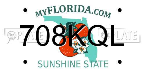 708KQL Florida License Plate