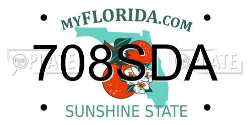 708SDA Florida License Plate