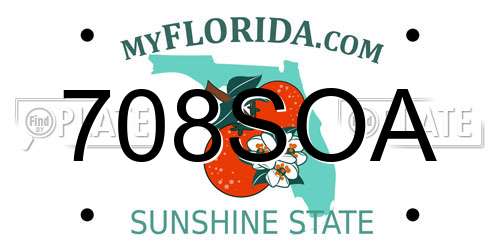 708SOA Florida License Plate