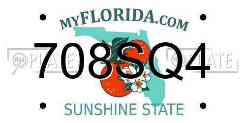 708SQ4 Florida License Plate