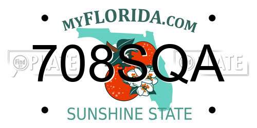 708SQA Florida License Plate
