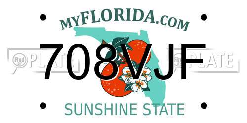 708VJF Florida License Plate