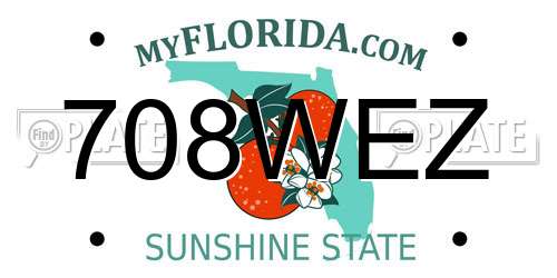 708WEZ Florida License Plate