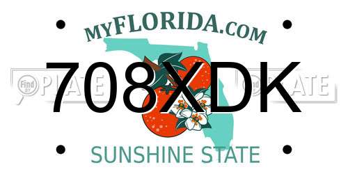 708XDK Florida License Plate