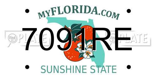 7091RE Florida License Plate