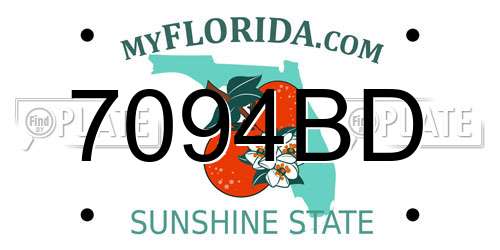 7094BD Florida License Plate