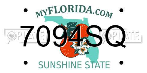 7094SQ Florida License Plate