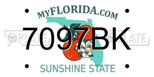 7097BK Florida License Plate
