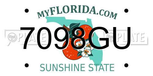 7098GU Florida License Plate