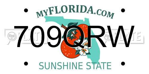 709QRW Florida License Plate