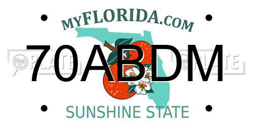 70ABDM Florida License Plate