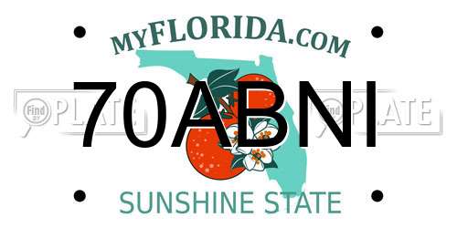 70ABNI Florida License Plate
