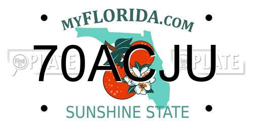 70ACJU Florida License Plate