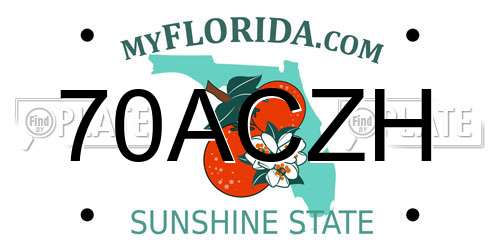 70ACZH Florida License Plate