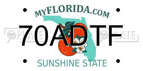 70ADTF Florida License Plate