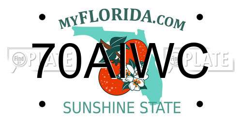70AIWC Florida License Plate