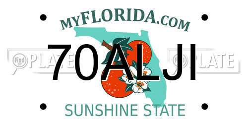 70ALJI Florida License Plate